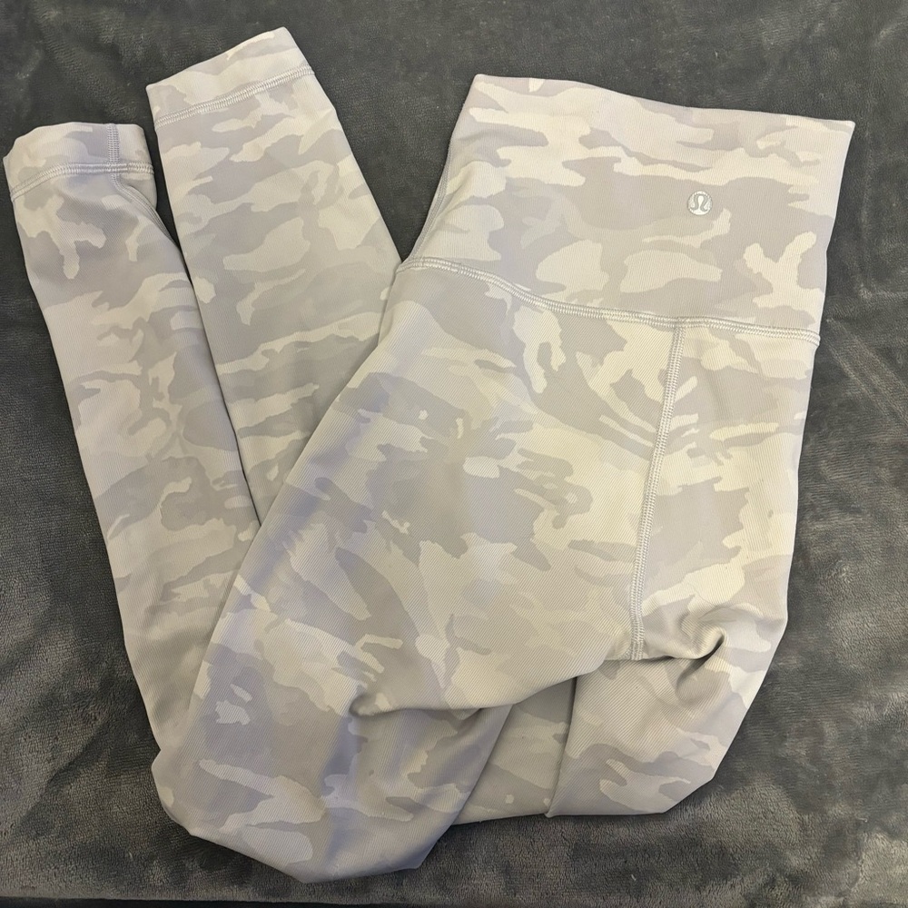 lululemon athletica Light Gray Camo Leggings